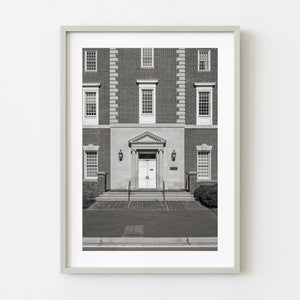 Massachusetts historic facade black and white artwork