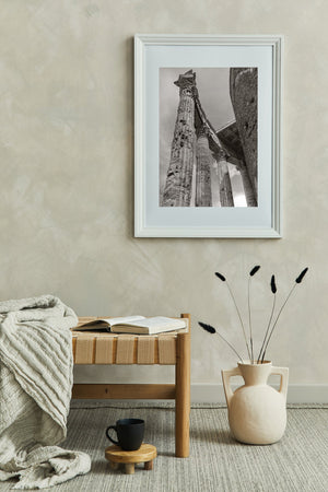 Temple of Vesta stonework and Corinthian capitals in monochrome