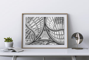 Structural metal framework with circular patterns