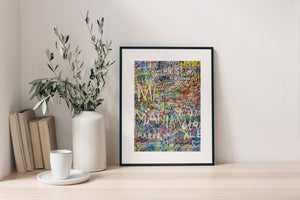 Abstract graffiti texture with overlapping white marker writing Tokyo