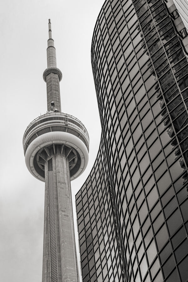 Black and white CN Tower art