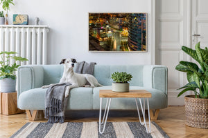 Toronto industrial scene with structural lines and historic surfaces