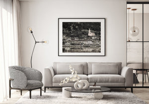 Wall art of Croatian countryside town