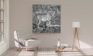 Zwart-wit cheetah-kunstwerk voor woondecoratie