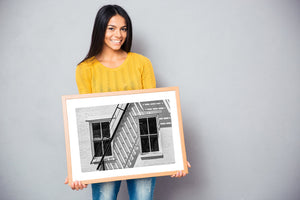 Close-up of weathered brick and metal fire escape structure