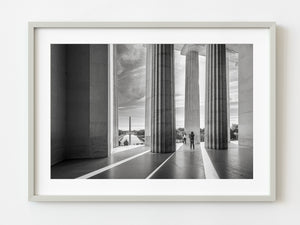 Two women take photos from Lincoln Memorial | Photo Art Print fine art photographic print