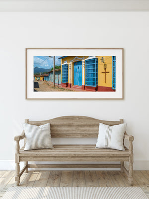 Cobblestone street in Trinidad Cuba photo art