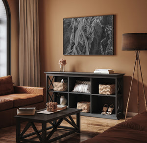 Alaska coastal landscape abstract patterns in black and white