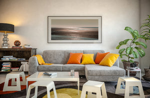 Alaska seascape tidal flats with brown bears in the distance
