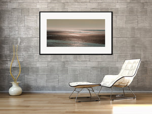Minimal coastal wildlife wall art showing brown bears on Alaska tidal flats