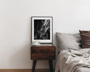 Abstract sandstone textures in Arizona slot canyon black and white