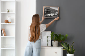 Old American cars and retro signage in Lowell Arizona street scene