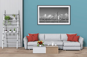 Panoramic coastal seascape with lighthouse Dry Tortugas