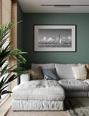 Historic Dry Tortugas lighthouse in panoramic composition