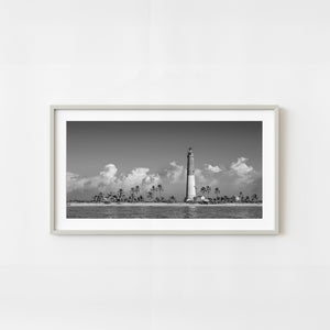 Panoramic black and white lighthouse at Dry Tortugas