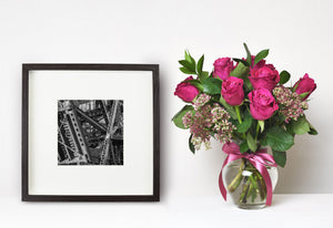 Urban industrial bridge detail showing ladders beams and rivets