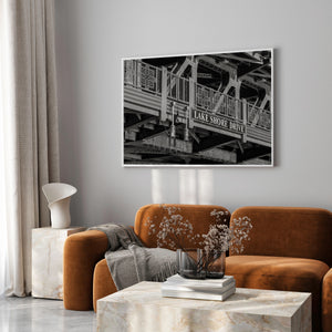 Chicago infrastructure black and white architectural photo