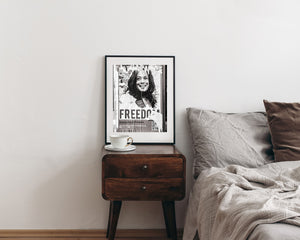 Monochrome Chicago street wall with layered political poster textures