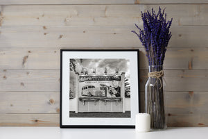 Vintage Route 66 themed mural with classic car and gas pump Dwight Illinois
