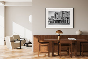 Old brick Baxter State Bank building with classic bank sign