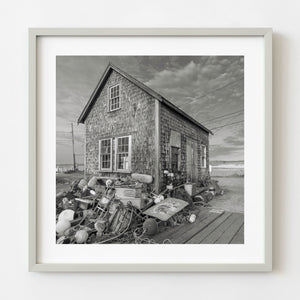 Black and white fishing shack on Martha's Vineyard