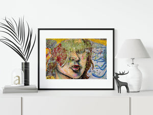 Urban graffiti with bold colors and decay