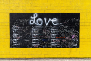 yellow graffiti wall British Columbia