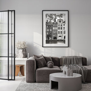 Architettura olandese della casa sul canale Stampa fotografica