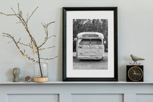Weathered public bus art print