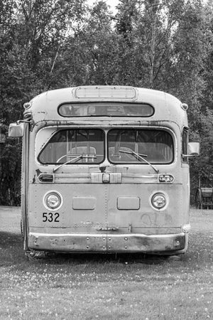 Black and white bus photography
