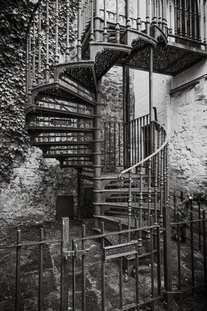 Vintage spiral staircase wall art