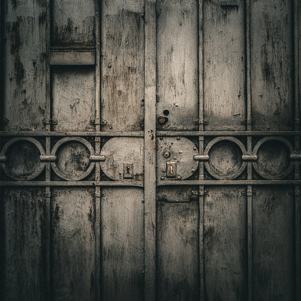 Weathered metal gate in Italy