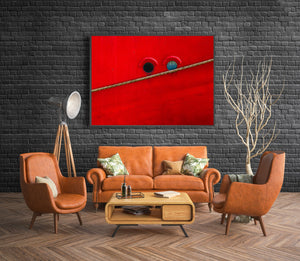 Maritime history red boat print