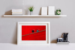 Antique red hull sea reflection photo