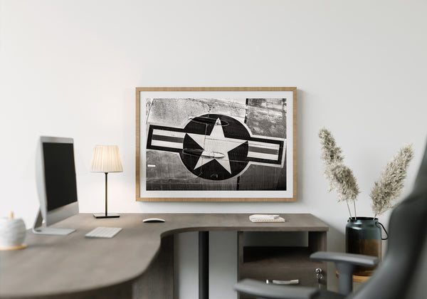 Vintage WWII USA Fighter Aircraft Insignia Detail | Wall Art