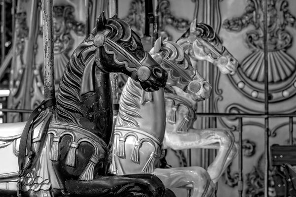 Nostalgic carousel horses still life