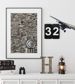 Wall covered with classic car manufacturer emblems