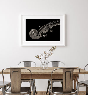 Classical instrument in monochrome artwork