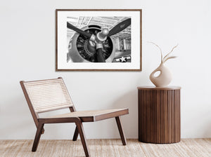 Historic fighter propeller engine photography