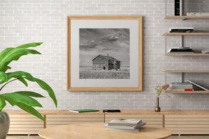 timeworn barn Canada monochrome wall art