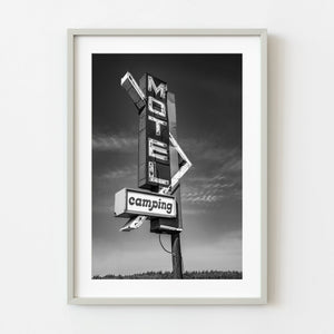 abandoned prairie motel camping sign artwork