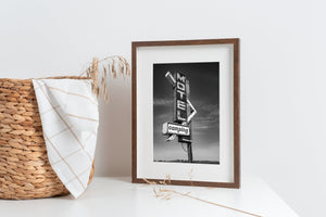 retro camping motel sign wall art print