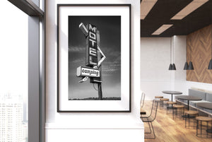 weathered motel sign prairie wall art photography