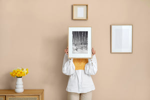 Dense birch stand in snowy Canadian woodland