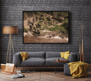 Fine art photo of wildebeest at Mara River