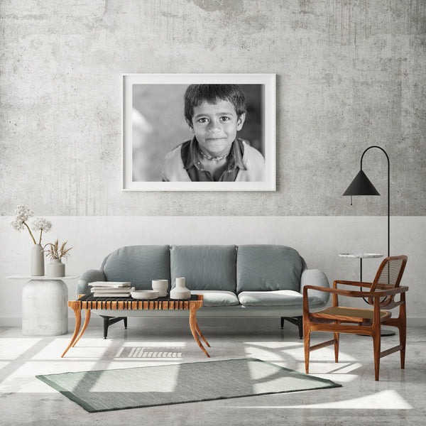 Young boy with innocent smile portrait