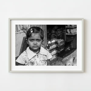 Black and white child portrait