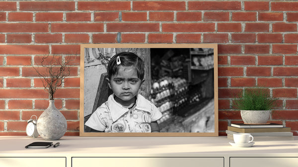 Monochrome child portrait India