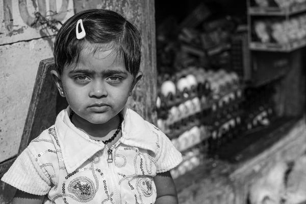 Indian girl in monochrome