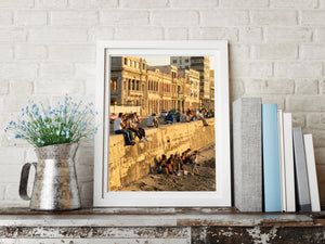 Havana sunset street scene with children and adults